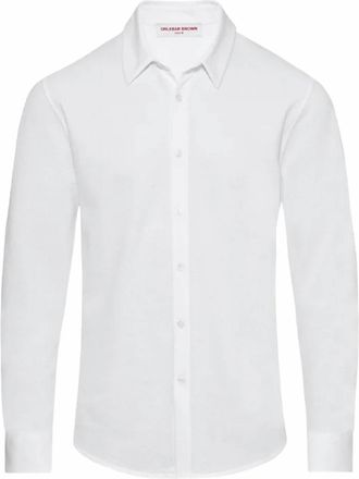 Orlebar Brown Mens Giles Stripe Shirt In Cloud