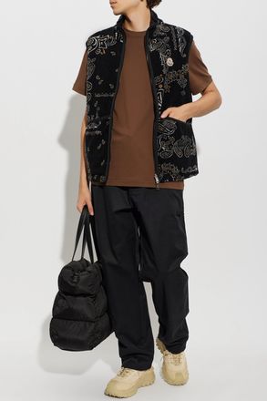 Moncler T-shirt With Logo Patch, Mens, Brown
