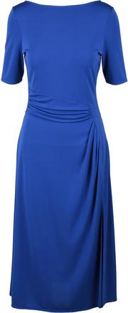 Pennyblack Fluid Blue Jersey Midi Dress With Gathered Detailing