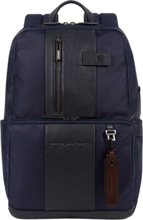 Piquadro Blauwe Unisex Laptop en i Pad Tas - Dames - Rugzakken - Blauw - ONE Size - Leer - Tassen