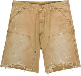 Saint Mxxxxxx Saint Mxxxxxx Distressed Canvas Shorts - Beige - XL
