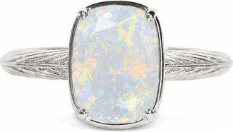 Sterling Forever Sterling Silver Mini Opal Elongated Cushion Ring
