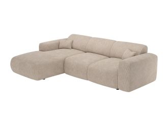 Vente-Unique Sof&aacute; rinconera izquierda de pana beige POGNI de Maison C&eacute;phy