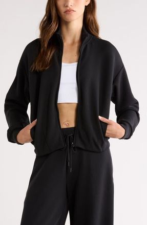 Zella Ultra Soft Zip Jacket in Black at Nordstrom, Size Xx-Large