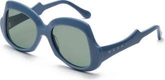 Marni Quelyfish Blue/Grey D3B Mens Sunglasses Blue Size 54