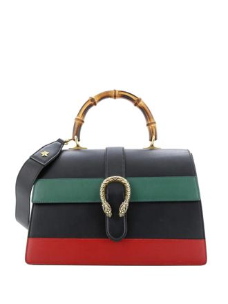 Gucci Dionysus Bamboo Top Handle Bag Colorblock Leather Large satchel - Nero