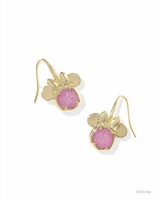 Kendra Scott Womens Minnie Mouse Drop Earrings In Gold Hot Pink Drusy