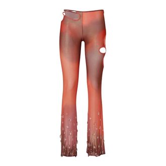 GCDS Sita Broek - Dames - Wijde Broeken - Veelkleurig - S - Polyester - Broeken