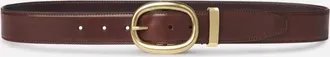 Frame Denim Womens Rounded Buckle Belt In Dark Brown