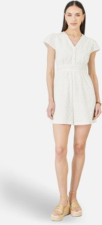 Yumi Cotton Broderie Anglaise Playsuit in White at Nordstrom, Size 10
