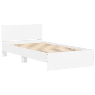 Berkfield Home Durable Bed Frame without Mattress with Headboard White 100x200 cm
