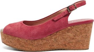Jimmy Choo London Sandali in pelle scamosciata con zeppa 125mm - Rosa