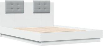 vidaXL Estructura De Cama Con Cabecero Y Luces Led Blanco 140x190 Cm Vidaxl