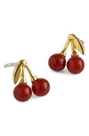 Madewell Demi-Fine Semiprecious Cherry Stud Earrings in 14K Gold at Nordstrom