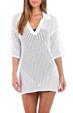 Sunshine 79 Resort Open Stitch Cover-Up Tunic in White at Nordstrom Rack, Size X-Large