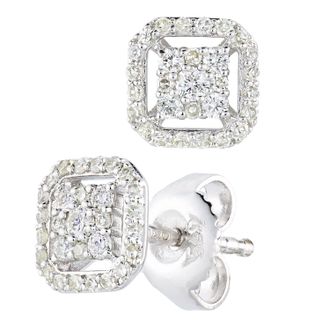 Diamant L'&eacute;ternel Womens 9ct White Gold Earrings With 0.33ct Diamond - One Size