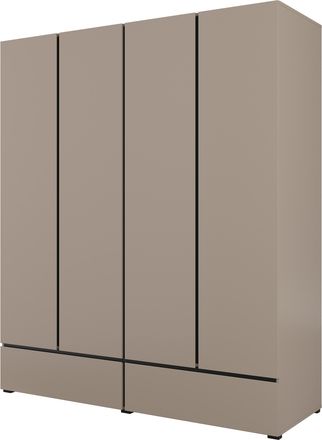 HOME AFFAIRE Drehtürenschrank »Cross, moderner griffloser Kleiderschrank« Wäscheschrank mit Schublade, Garderobe, Türen