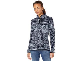 Dale of Norway Peace Sweater Womens Clothing Navy/Ice Blue : LG (Womens 12-14), Wool