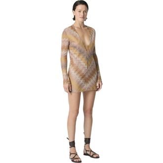 Missoni Long-sleeved Mini Dress In Ombre Lurex in Multicoloured at Nordstrom, Size 40 It