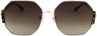 Guess Brown Gradient Geometric Ladies Sunglasses GF6196 32F 60