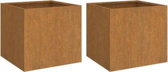 vidaXL Jardineras 2 unidades acero corten 49x47x46 cm vidaXL