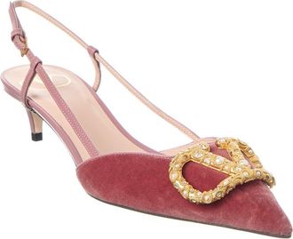 Valentino Vlogo 40 Velvet Slingback Pump