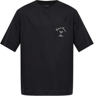 Emporio Armani Heren, Tops, Blauw, Maat: 2XL Katoen