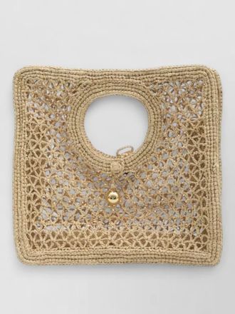 Jacquemus small raffia tote bag