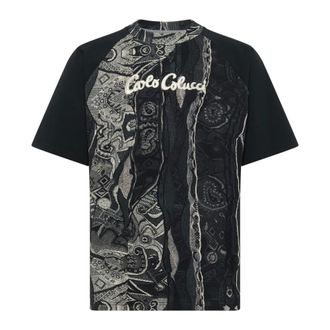 Carlo Colucci Tops, Heren, Zwart, S, T-Shirts