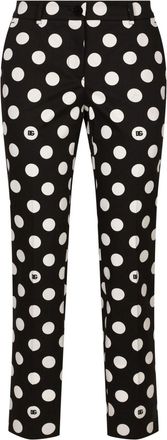 Dolce & Gabbana mid-rise straight-leg trousers - women - Elastane/Cotton - 38 - Black