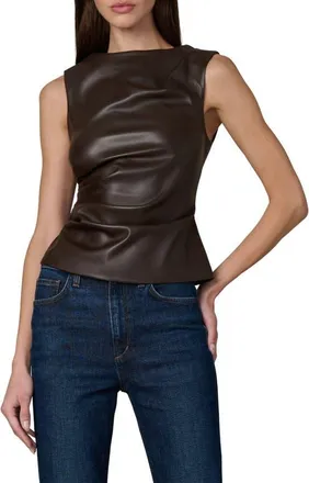 Joe's The Meg Faux Leather Sleeveless Top in Dark Chocolate at Nordstrom, Size X-Small