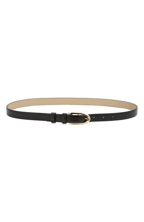 Givenchy Round Buckle Leather Belt in Black at Nordstrom, Size 105
