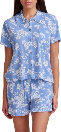 Splendid Ruffle Collar Short Pajamas in Hydrangea Floral at Nordstrom, Size Medium