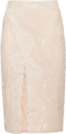 Miss Bikini Rokken, Dames, Beige, S, Pailletten, Sequin Midi Rok