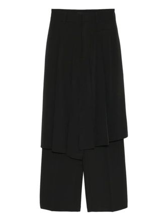 GOEN.J asymmetrically pleated straight trousers - Black