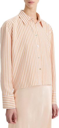 Vince Till Stripe Cropped Button Shirt