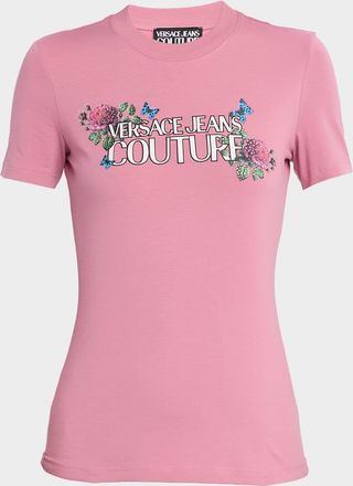 Versace Jeans Couture Embellished Crewneck Logo Tee