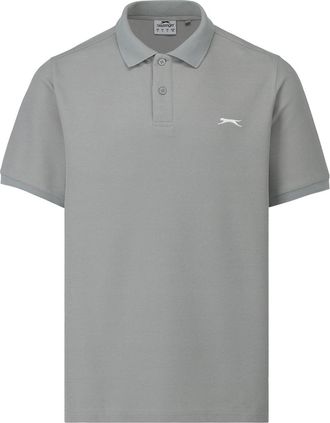 Slazenger Mens Plain Polo Shirt Light Grey XXL