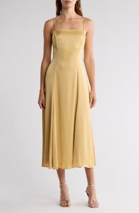Theory Cami Crushed Satin Dress in Sun at Nordstrom Rack, Size 10