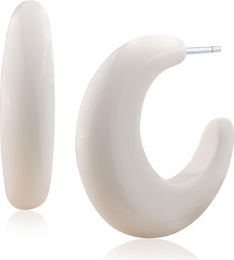 Jardin Resin Hoop Earrings in White at Nordstrom Rack