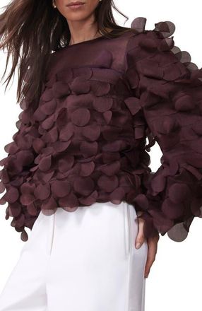 Mint Velvet Textured Disc Top in Burgundy at Nordstrom, Size 14