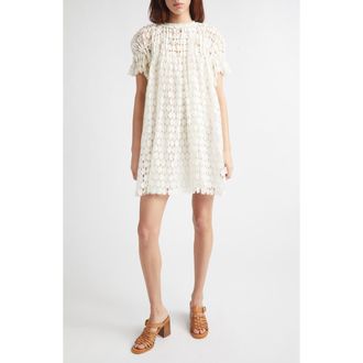 Ulla Johnson Layla Lace Trapeze Dress in Chalk at Nordstrom, Size 10