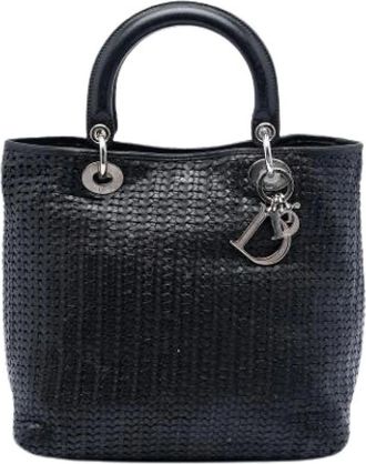 Dior Pre-owned Handbags, female, Black, Size: ONE SIZE Pre-owned Woven Leather Handbag