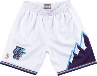 Mitchell & Ness NBA Swingman Shorts Utah Jazz 1996-97 White Purple SMSHAC19029-UJAWHIT96