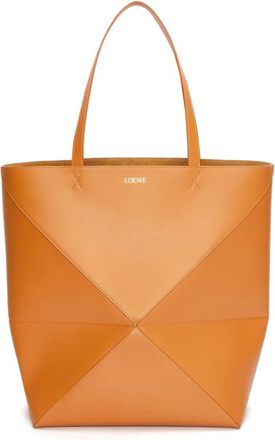 Loewe Light Brown XL Puzzle Fold tote bag