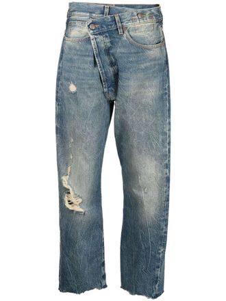 R13 cropped distressed jeans - Blue