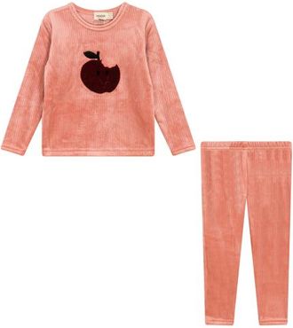 Mocha Apple Cotton Velour 2 Piece Top and Pant Set in Clay at Nordstrom, Size 18M