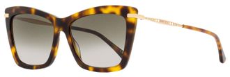Jimmy Choo London Sady Tortoiseshell Acetate Rectangle Sunglasses - Brown