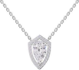 Diamond2Deal 14k White Gold 2.5 Ct Pear Shape Lab Grown Diamond Pendant Necklace 18 Chain VVS-VS, E-F