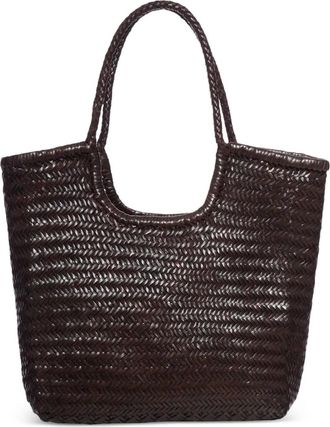 Dragon Diffusion NS Diagonal Triple Jump handwoven tote bag - Brown